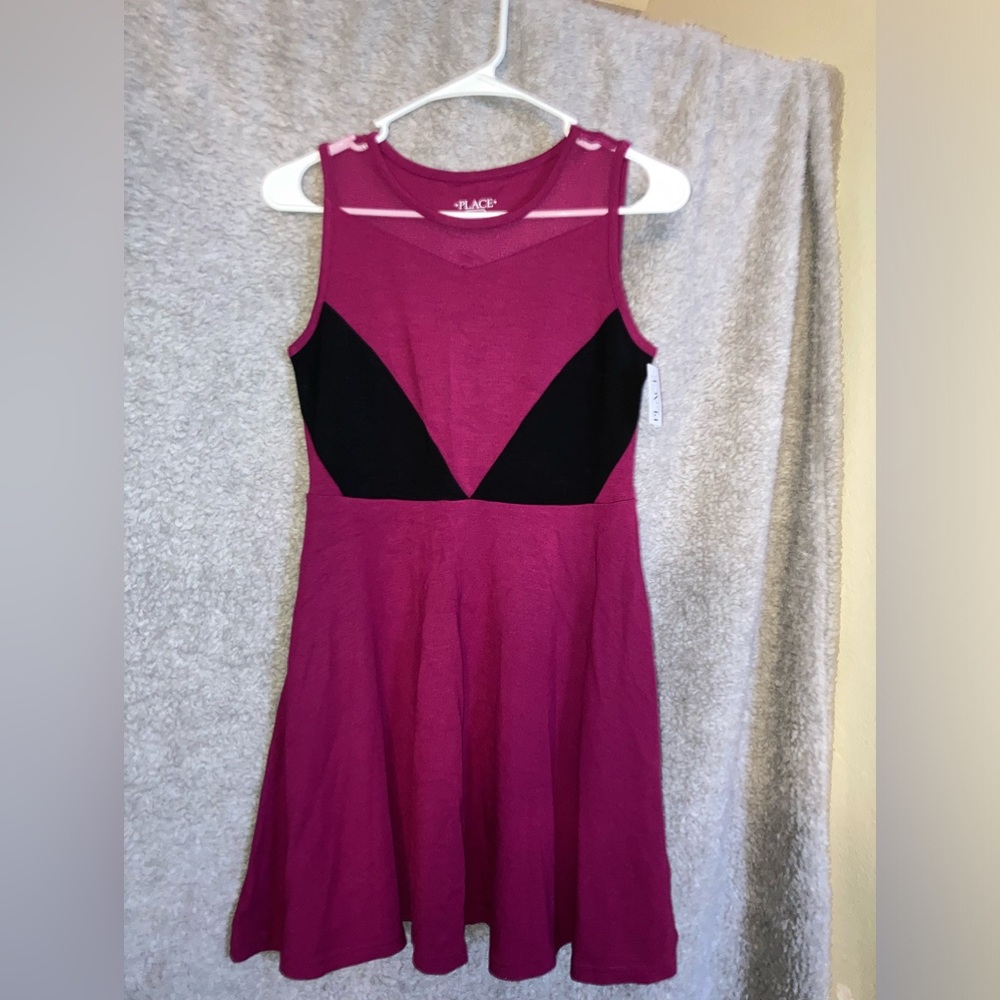 The Children's Place dress pink and black Large 10/12 NWT